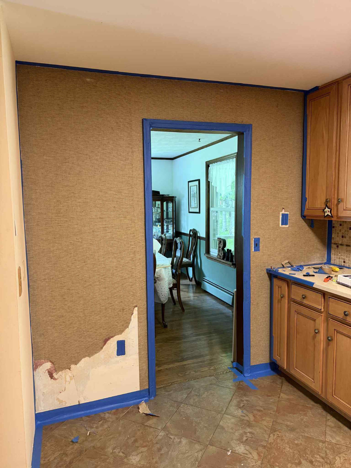 Wallpaper removal w/ Level 5 Finish - Before